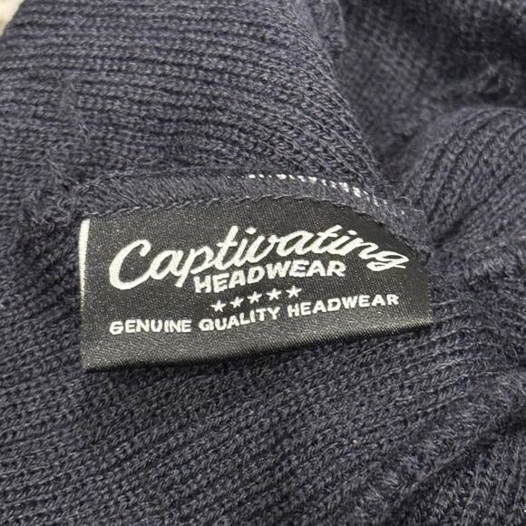 Syracuse Orange "S" Snowflake‎ Knit Pom Pom Beanie Hat Navy Fair Isle Cozy NEW - Picture 7 of 9